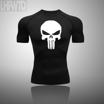 Camiseta deportiva de compresión para hombre, camiseta de entrenamiento físico de secado rápido MMA, ropa deportiva masculina para correr y correr