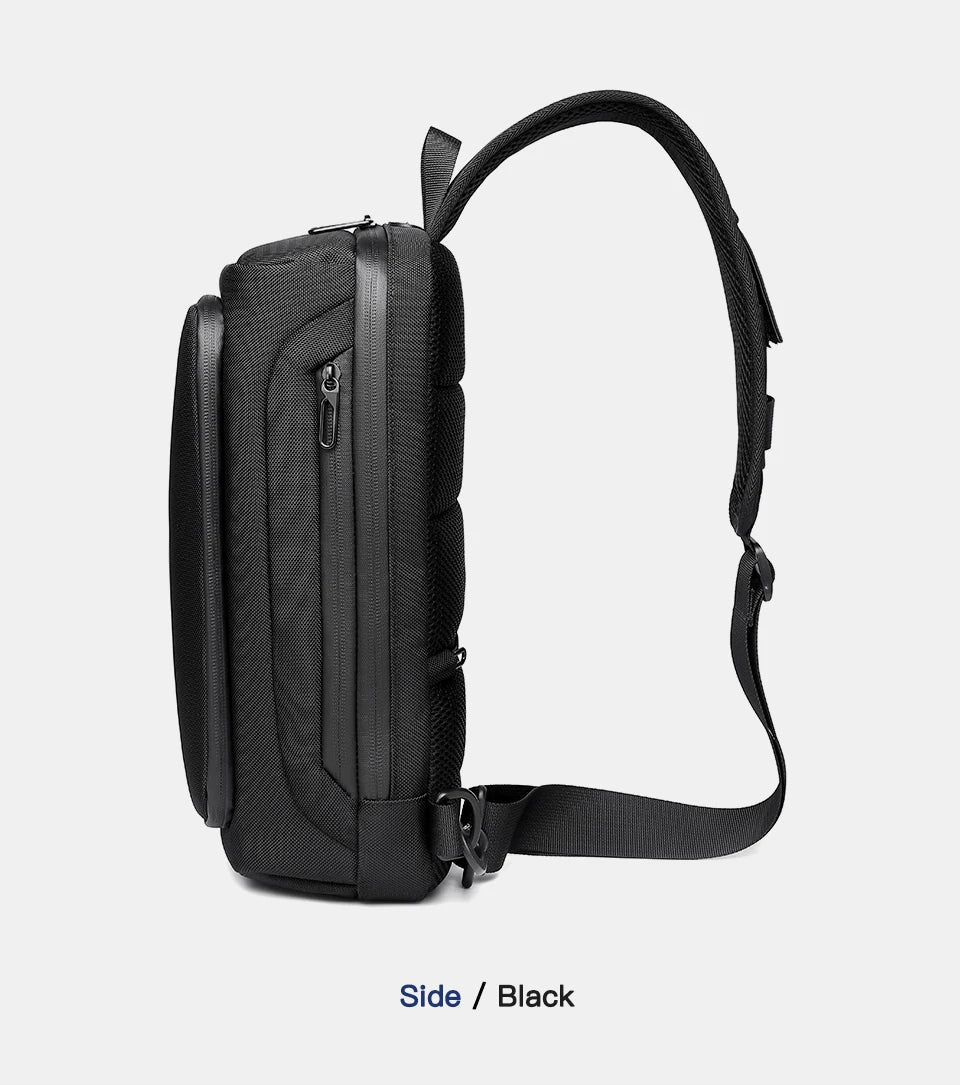 OZUKO-Bolso bandolera informal con carga USB para hombre, bandolera multifunción, bandolera antirrobo, bolso impermeable para hombre