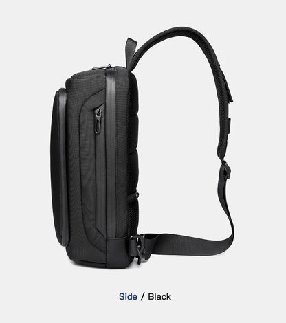 OZUKO-Bolso bandolera informal con carga USB para hombre, bandolera multifunción, bandolera antirrobo, bolso impermeable para hombre