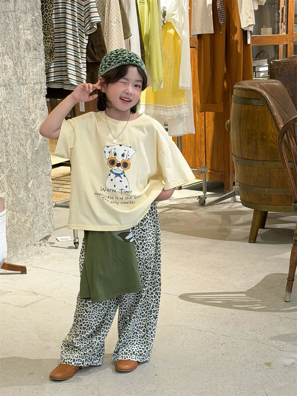 Novedad de verano, camiseta holgada con estampado de dibujos animados de estilo coreano para niños, camiseta de manga corta p...