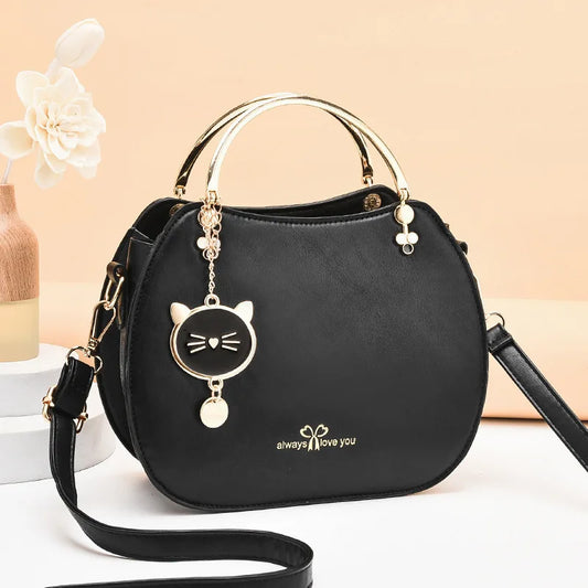 Bolsos de hombro de diseñador de gatito bonito para mujer, Bolso pequeño de concha y bolso, bandoleras cruzadas para mujer, bolso principal para mujer
