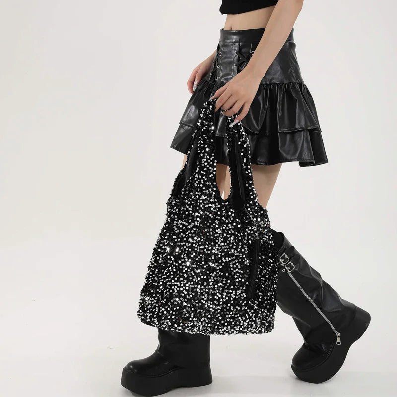 Bolso Tote para Mujer, Bolso de Hombro con Lentejuelas, Bolso Hobo Moderno, Bolso para Llevar Bajo el Brazo, para el Trabajo, Viajes y Compras