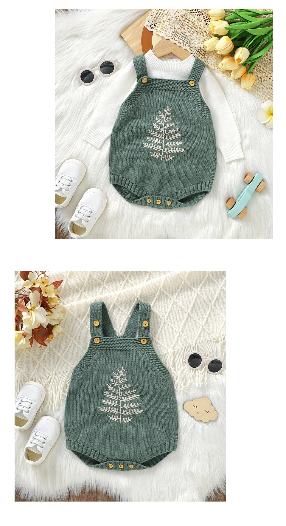 Ropa de bebé informal verde sin mangas, monos tejidos para recién nacidos, monos para niños y niñas de 0 a 18m, traje netural infantil, disfraz para niños pequeños