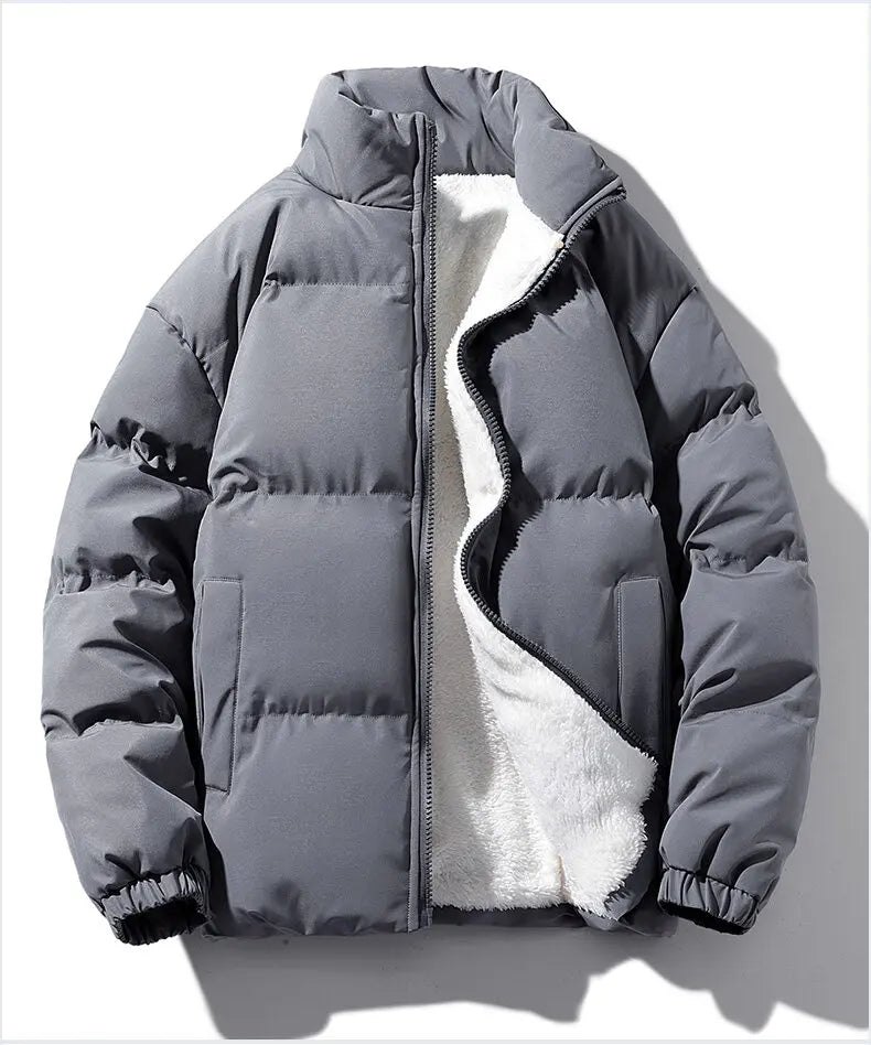 2026 Winter Men Jacket Autumn Warm Fleece Fashion Thicke Cotton Padded Jackets Stand Collar Casual Coats Windproof Plus Size 6XL