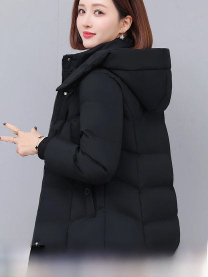 Chaqueta de algodón con forro polar grueso para mujer ENYW, abrigo informal holgado de invierno, ropa cálida para mamá, manga...
