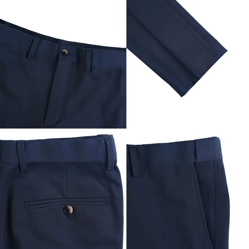 Camisas de vestir de negocios para hombres, pantalones ajustados de traje Social de oficina informal, pantalones de fiesta de boda de alta calidad, ropa de otoño e invierno