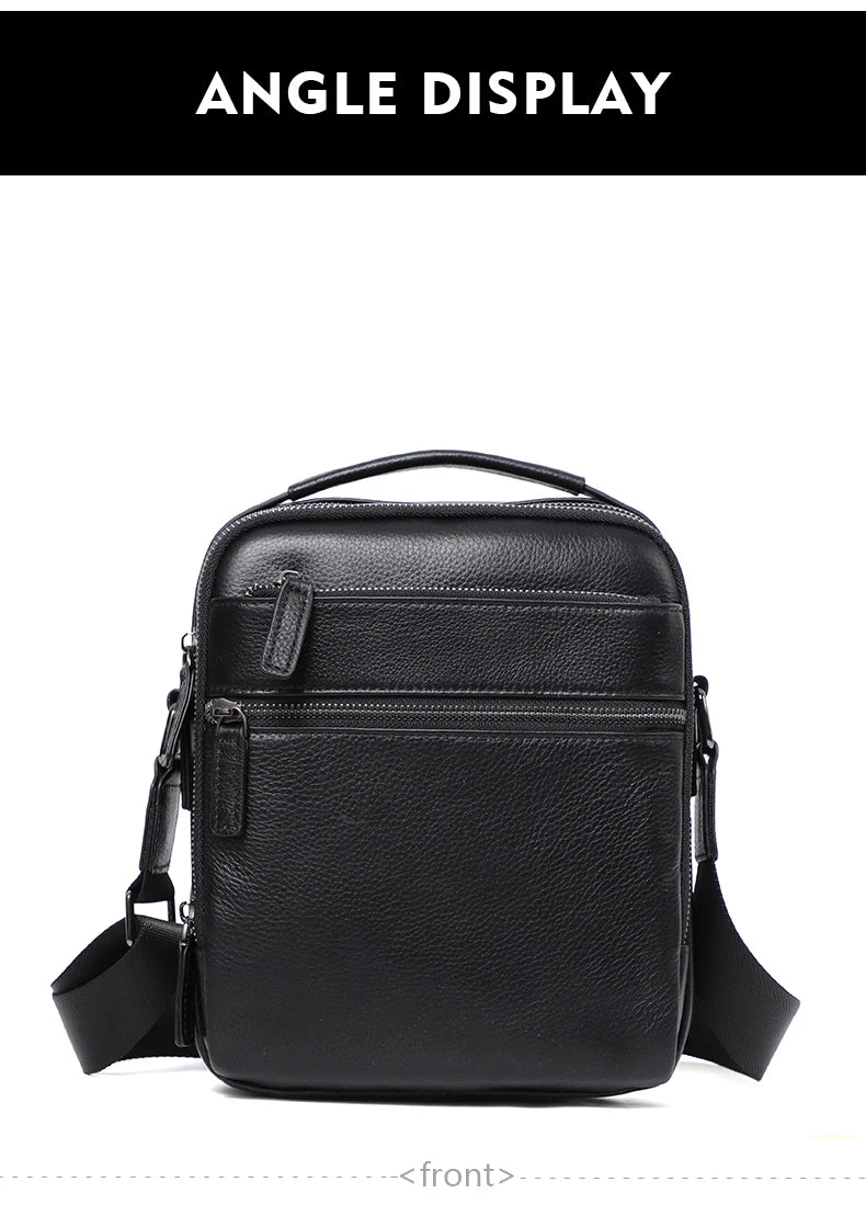 100% bolso de hombro de cuero genuino para hombre, bolsos de mensajero a la moda, bolsos para hombre, bolsos cruzados para hombre, bolso de mano de piel de vaca para hombre, bolso bandolera