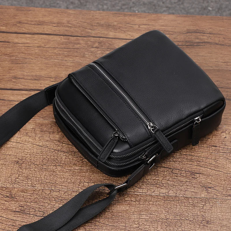 100% bolso de hombro de cuero genuino para hombre, bolsos de mensajero a la moda, bolsos para hombre, bolsos cruzados para hombre, bolso de mano de piel de vaca para hombre, bolso bandolera