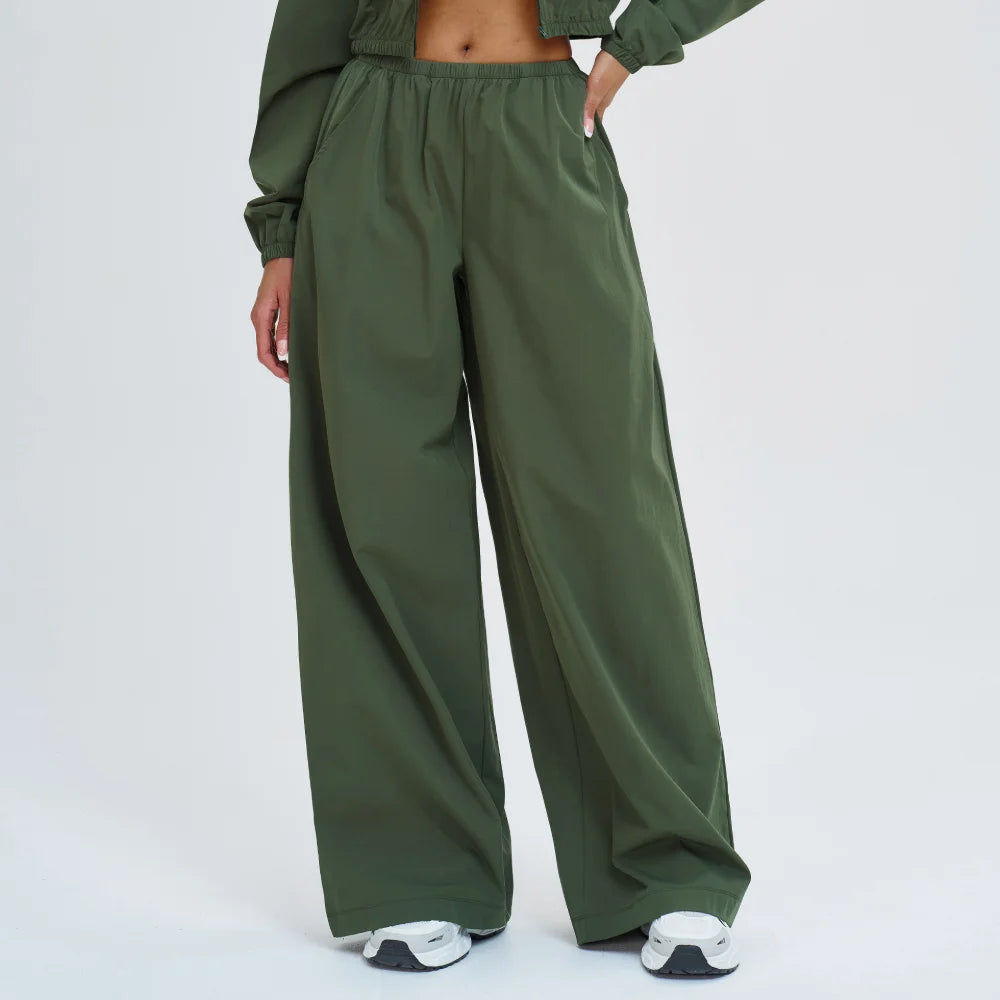 Pantalones de yoga deportivos de pierna ancha con protección solar para mujer, pantalones casuales de fitness, pantalones de gimnasio de cintura alta para mujer