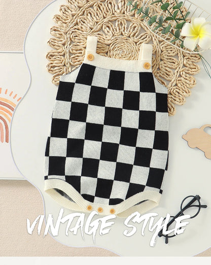 Body infantil, ropa de 0 a 18m con patrón a cuadros para recién nacidos, niños y niñas, mono informal sin mangas, mono, trajes para niños pequeños de una pieza