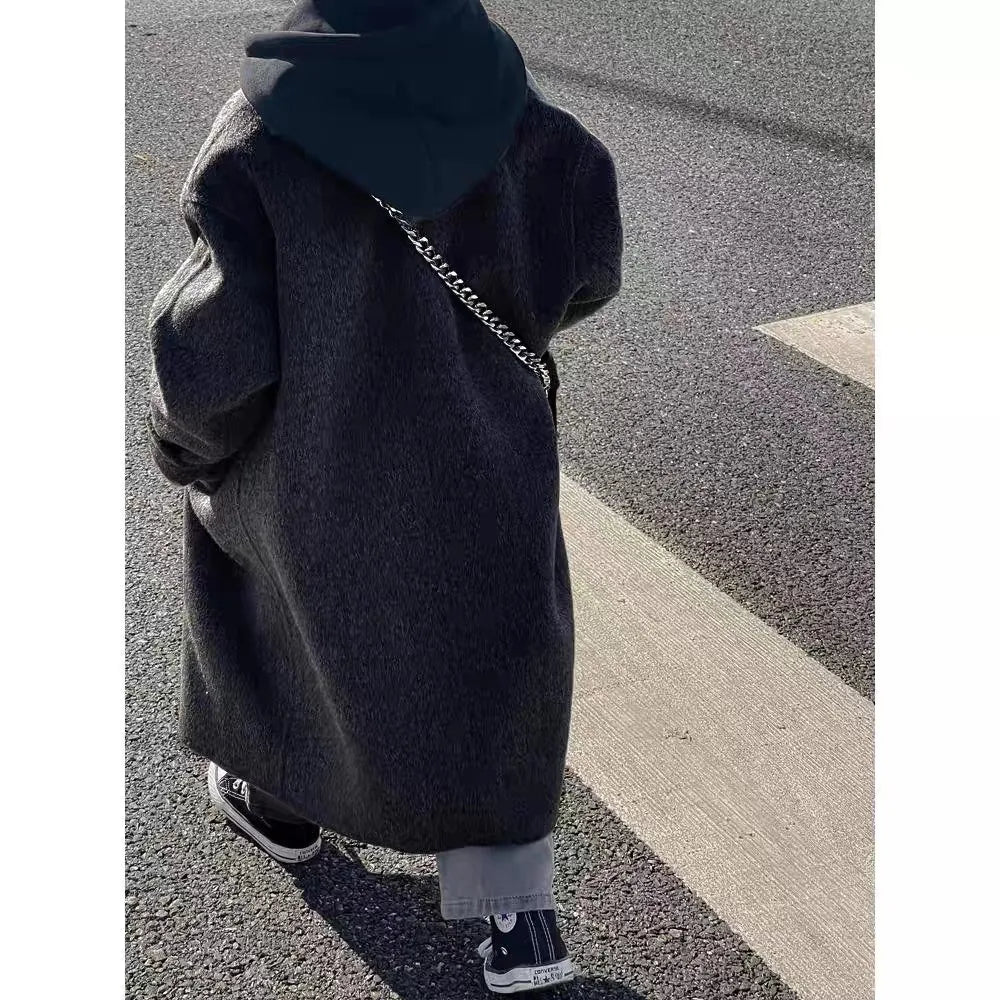Ropa Infantil Coreana, Abrigo de Lana de Doble Cara para Niños y Niñas, Abrigo Largo de Lana Coreana, Abrigo de Algodón Imitación de Doble Cara