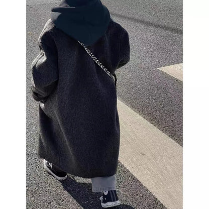 Ropa Infantil Coreana, Abrigo de Lana de Doble Cara para Niños y Niñas, Abrigo Largo de Lana Coreana, Abrigo de Algodón Imitación de Doble Cara