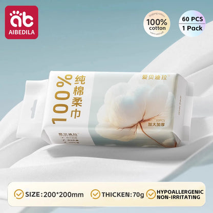 Toallitas secas de algodón para bebé recién nacido, hipoalergénicas sin perfume, cuidado limpio 3 en 1, protege la piel gruesa y sensible, toallas faciales para bebés