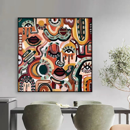 Nueva pintura al óleo abstracta moderna hecha a mano, sin marco, arte en lienzo para dormitorio, decoración de imagen de pared, diseño Retro, obra de arte de calidad