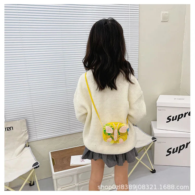 Bolso de mensajero con diseño de mariposa para niños, bolsos de hombro para niñas, monedero de moda, bolso cruzado, regalos para niños, nuevo