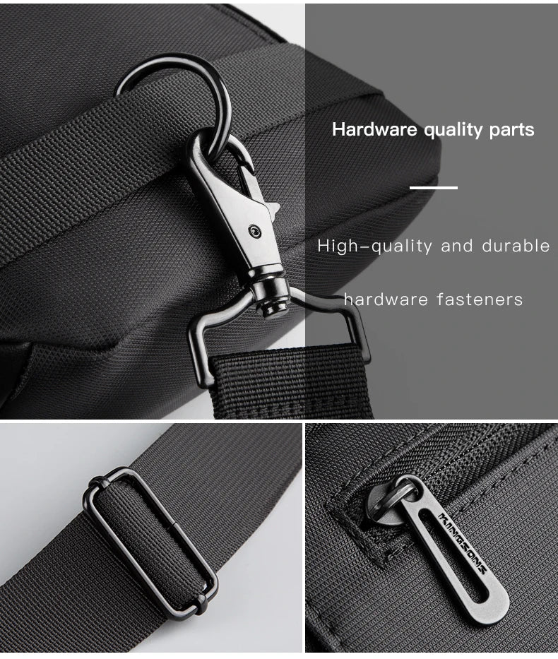 Kingsons, bolso cruzado para hombre, Kingsons, moda negra, bolso de hombro impermeable para hombre, bolso de pecho informal para niño