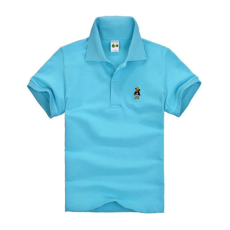 Nueva Camiseta Polo para Niños, Camisetas Polo Sólidas para Niños, Moda Coreana, Ropa de Diseñador para Niños, Uniforme Escolar de 2 a 14 Años