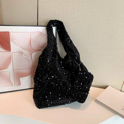 Bolso Tote para Mujer, Bolso de Hombro con Lentejuelas, Bolso Hobo Moderno, Bolso para Llevar Bajo el Brazo, para el Trabajo, Viajes y Compras