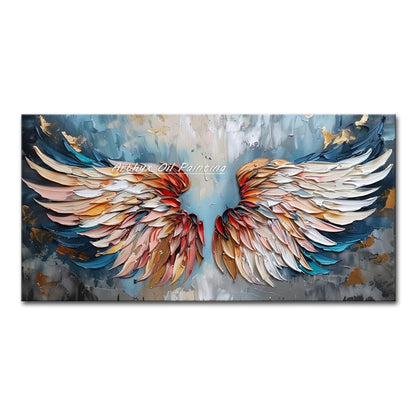 Arthyx, pintura al óleo abstracta pintada a mano con cuchillo y efecto 3D de alas sobre lienzo, pósteres con textura, cuadros grandes para pared, decoración moderna para el hogar + paquete Switch In Art completo