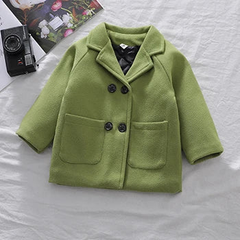 2 3 4 5 6 Years Baby Boys Jacket Spring Autumn Keep Warm Fashion Windbreaker Long Sleeve Woolen Coat Birthday Gift Kids Clothes