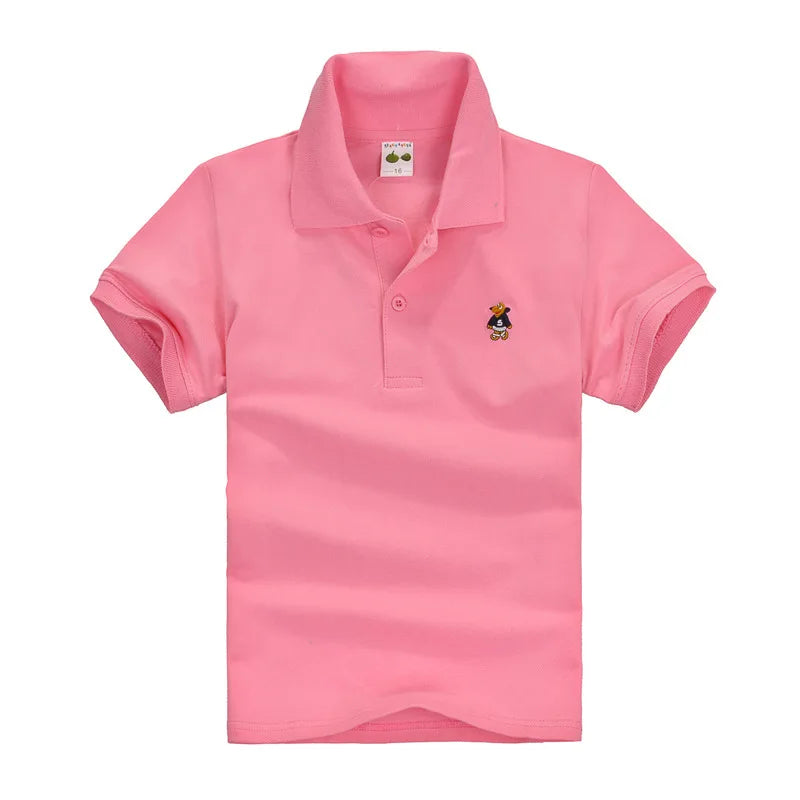 Nueva Camiseta Polo para Niños, Camisetas Polo Sólidas para Niños, Moda Coreana, Ropa de Diseñador para Niños, Uniforme Escolar de 2 a 14 Años