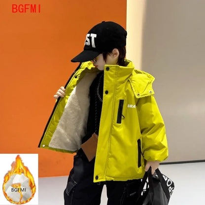 Abrigo de algodón grueso impermeable y cortavientos para niños de 2 a 9 años, nueva chaqueta polar con capucha para niños pequeños, parka cálida y gruesa para invierno 2026