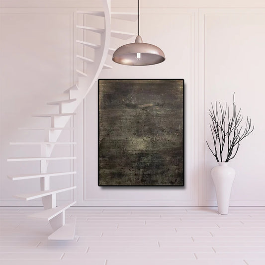 100% escaparates para el hogar, pintura acrílica negra abstracta pintada a mano, lienzo, decoración de pared grande obra de arte, conjunto artesanal,+ Paquete Switch In Art completo