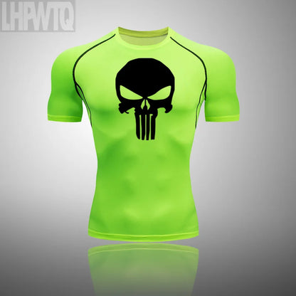 Camiseta deportiva de compresión para hombre, camiseta de entrenamiento físico de secado rápido MMA, ropa deportiva masculina para correr y correr