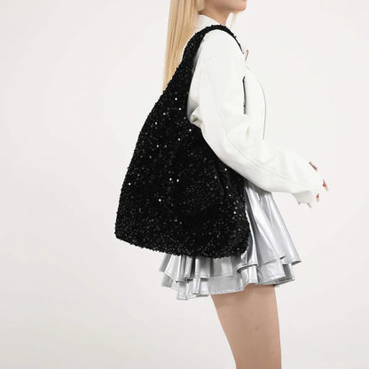 Bolso Tote para Mujer, Bolso de Hombro con Lentejuelas, Bolso Hobo Moderno, Bolso para Llevar Bajo el Brazo, para el Trabajo, Viajes y Compras