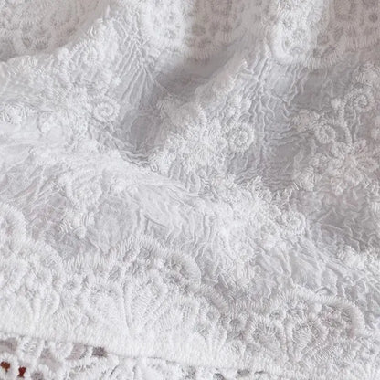 Blusas de algodón de primavera para mujer, camisas elegantes de manga larga caladas con encaje de ganchillo