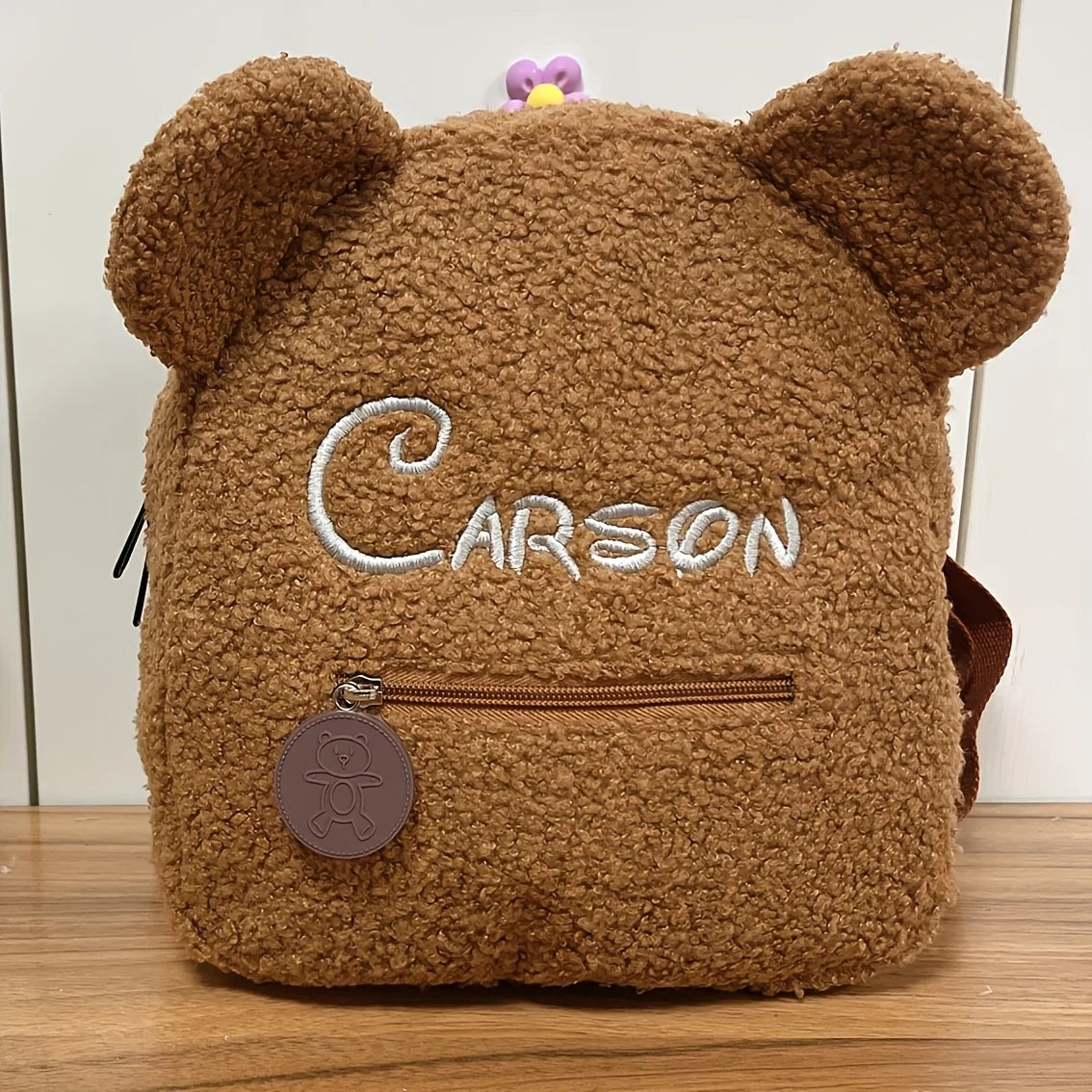 Mochila Mini con Orejas de Oso, Personalizable con Nombre Bordado, de Pana y Felpa, para Niñas, Mujeres, Niños Pequeños, Regalo para Guardería
