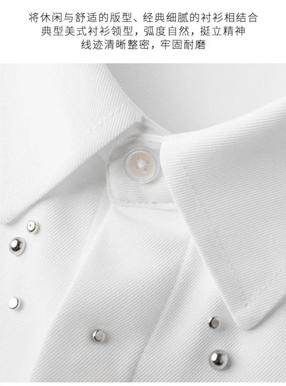 Camisa de Manga Larga Decorada con Pedrería para Hombre, Camisa de Vestir para Banquetes y Fiestas, Camisa Casual de Negocios, Camisa Masculina