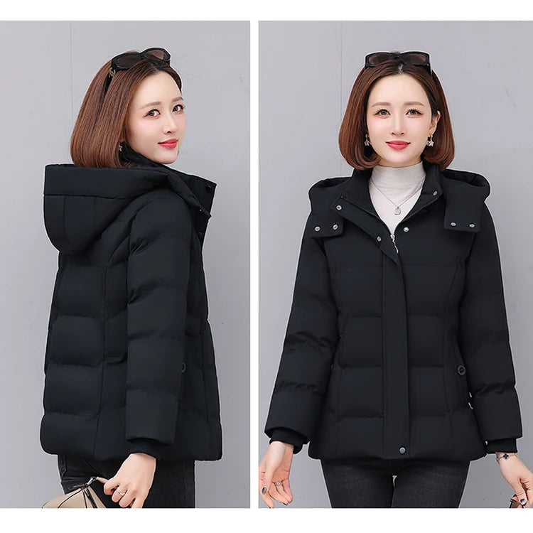 Chaqueta de algodón con forro polar grueso para mujer ENYW, abrigo informal holgado de invierno, ropa cálida para mamá, manga...