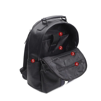 2024 nuevo diseño de moda para hombres, mochila marrón de cuero genuino para ordenador portátil, mochila escolar, bolsa de día para niños, bolsas de viaje grandes para hombres