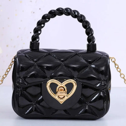 Mini bolsos de hombro de PU, carteras con forma de corazón, bolsos para mujer y Niña