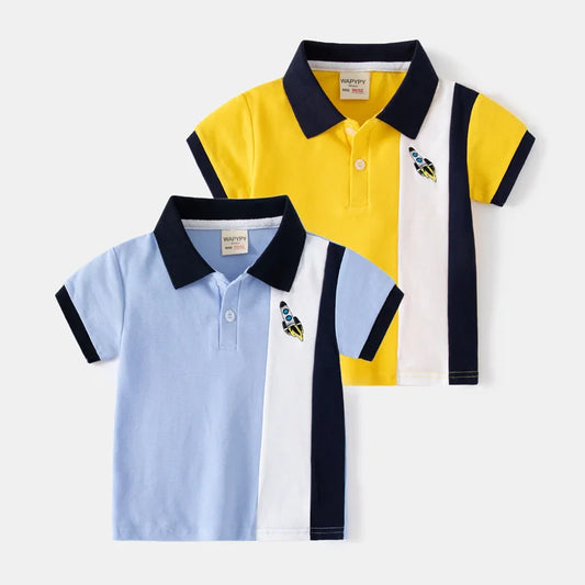 Polos de manga corta de retazos de algodón 100% para niños, camisetas de verano para bebés recién nacidos, trajes infantiles, ropa para niños
