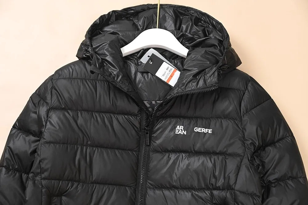 Chaqueta Corta Acolchada de Algodón para Mujer, Estilo Otoño Invierno, con Estampado de Letras, Capucha, Informal, Estilo Ame...