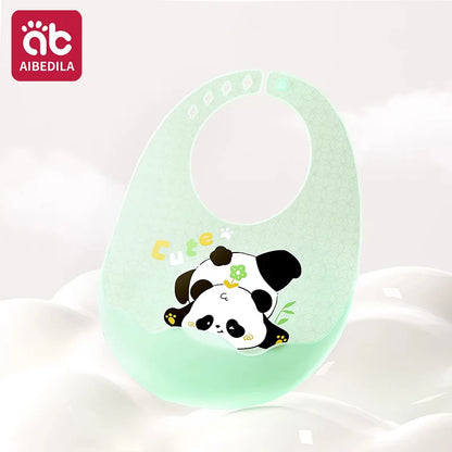 Babero de Silicona AIBEDILA, Impermeable, Ajustable, de Grado Alimenticio, con Diseño de Dibujos Animados, Paño de Regurgitación para Bebés, Niños y Niñas