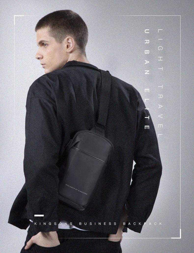 Kingsons, bolso cruzado para hombre, Kingsons, moda negra, bolso de hombro impermeable para hombre, bolso de pecho informal para niño