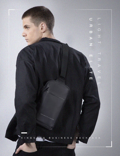 Kingsons, bolso cruzado para hombre, Kingsons, moda negra, bolso de hombro impermeable para hombre, bolso de pecho informal para niño
