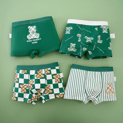 1/2/4/6 Uds. Calzoncillos Boxer para niños, ropa interior de algodón para niños, calzoncillos transpirables para bebés, bragas con estampado de dibujos animados para adolescentes, novedad de 2025