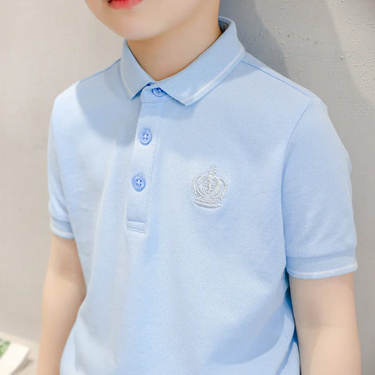 Polo de manga corta para niños y niñas, Camiseta de algodón para adolescentes, camisetas de verano de 3 a 14 años, ropa para niños, estilo coreano