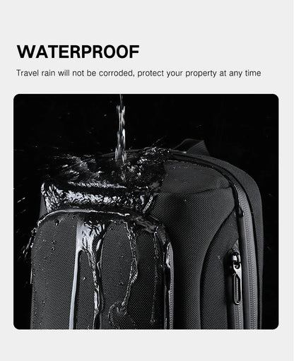 OZUKO-Bolso bandolera informal con carga USB para hombre, bandolera multifunción, bandolera antirrobo, bolso impermeable para hombre