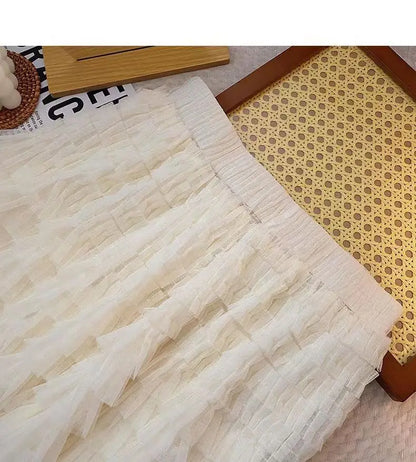 Falda larga de tul de talla grande para mujer, cintura alta, estilo A, con capas, elegante, para 200 libras, estilo coreano, ...