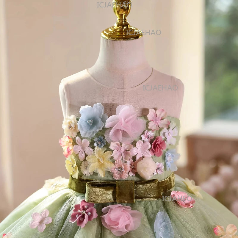 Vestido de Princesa para Niñas, Disfraz para Cumpleaños, Actuaciones de Piano, Presentaciones, Fiestas y Celebraciones