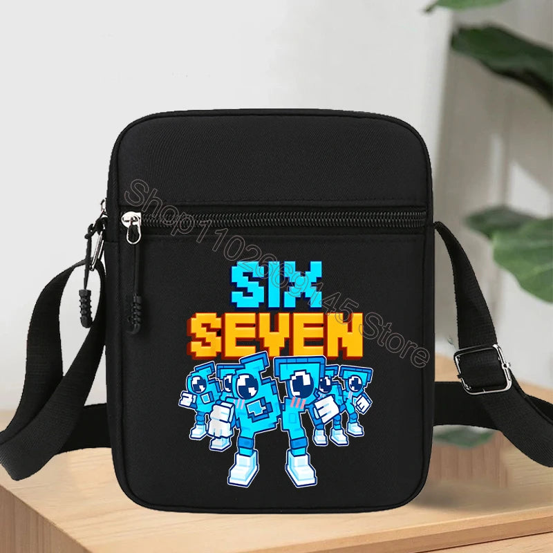 67 seis siete bolsos de hombro robalo un Brainrot personaje de dibujos animados impreso bolsos cruzados niños bolso bolsa de almacenamiento regalos de navidad