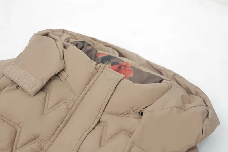 Chaqueta Larga de Algodón Grueso para Mujer, Acolchada, Ajustada, con Cintura Ajustable, Manga Larga, Cierre de Cremallera