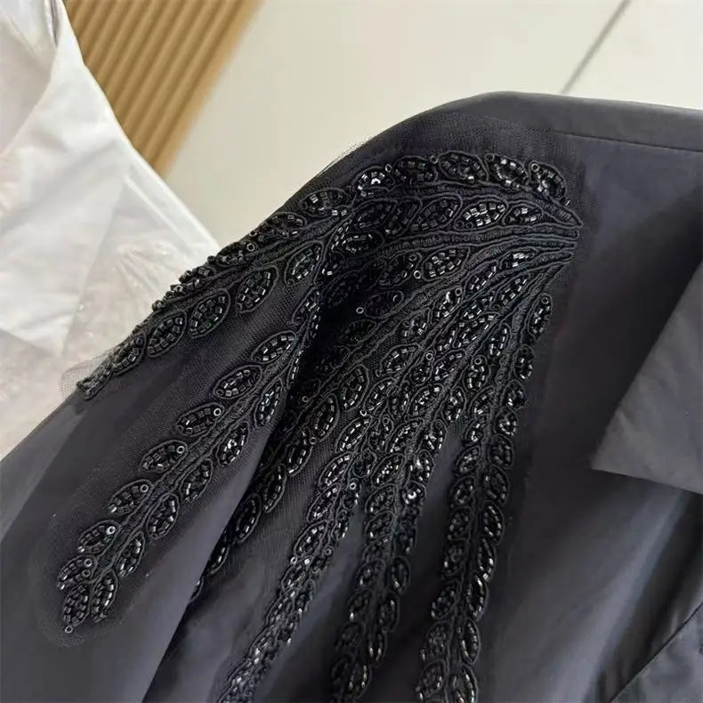 Blusas de algodón con bordado de lentejuelas de lujo, camisas para mujer, tendencia, nueva moda, Tops informales sueltos, Blusas, camisa de oficina para mujer, Tops