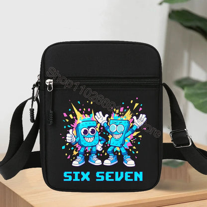 67 seis siete bolsos de hombro robalo un Brainrot personaje de dibujos animados impreso bolsos cruzados niños bolso bolsa de almacenamiento regalos de navidad