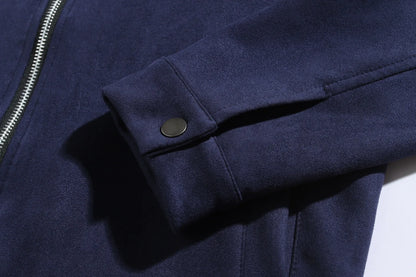 Autumn Winter Slim Fit Stand Collar Jackets Men Business Casual Zipper Solid Outwear Male Fashion Office Jacket Coat Cardigan